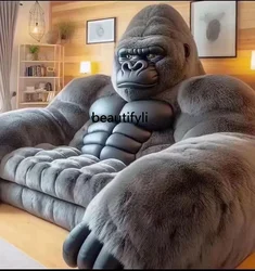 Gorilla Sofa Living Room Furniture Secondary Sofa Bedroom Bed Creative Large and Small Apartment Type Leather Sofa Bed