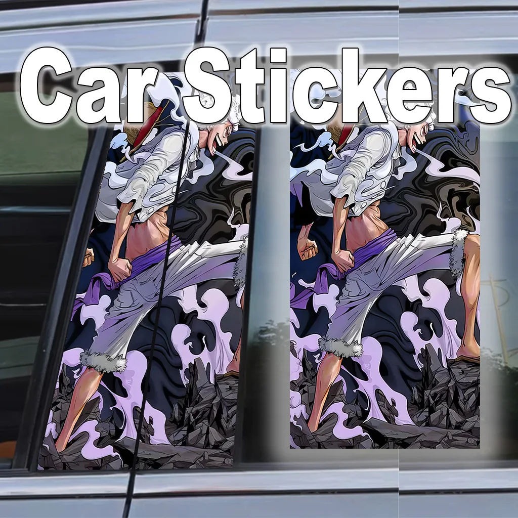 

One Piece Car B Pillar Vinyl Wrap Scratch-Proof Luffy Waterproof Anime Decal Peel Stick Universal Exterior Door Trim Protector