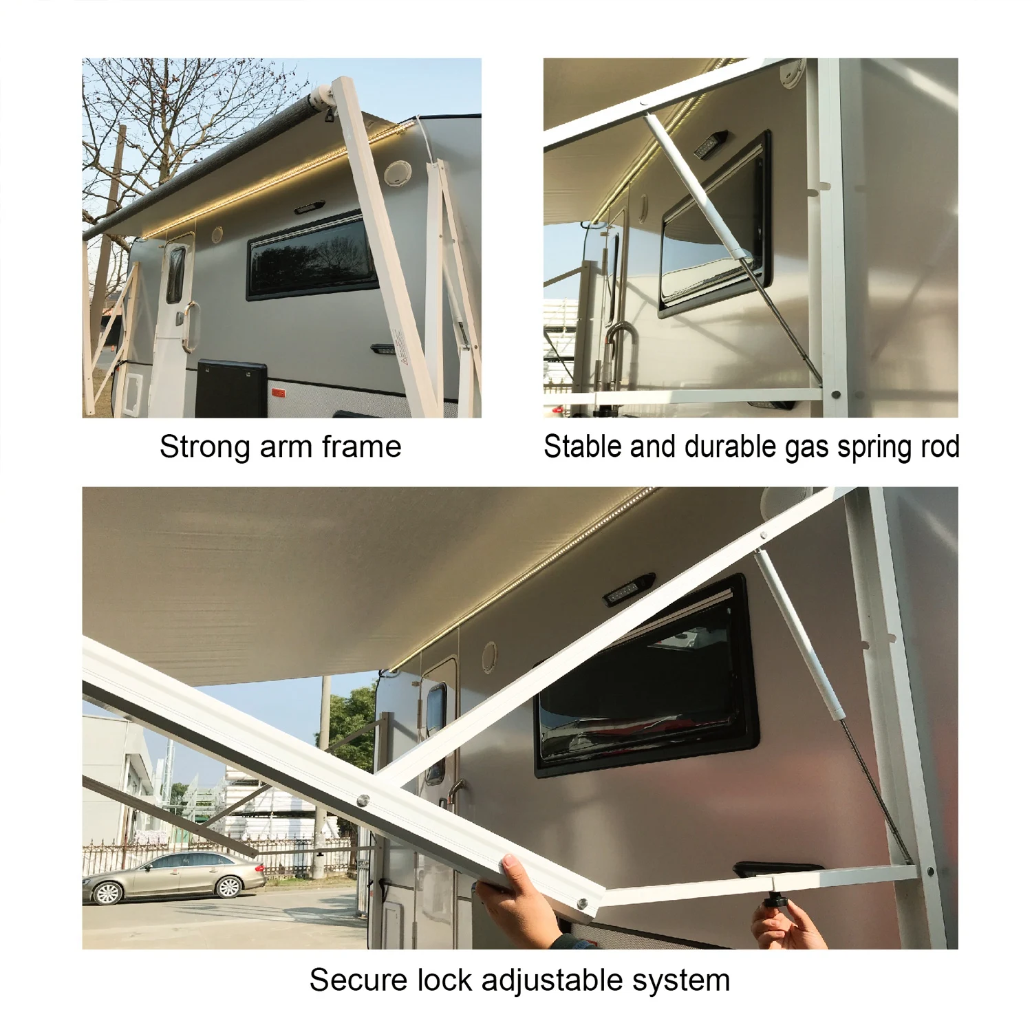 STLF لـ Awnlux 8Ft أبيض قابل للتوسيع 12 فولت قوة ذراع ذكي فناء كهربائي RV المظلة سهلة التجميع الملحقات الخارجية #6