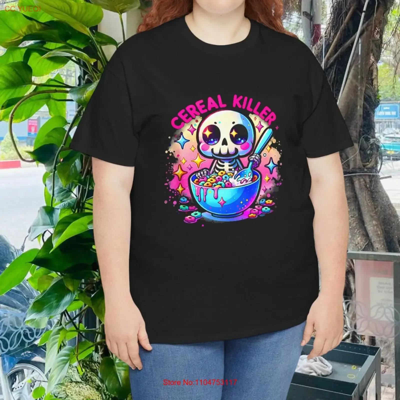 Cereal Killer Breakfast Bowl Cereals Skull Skeleton T Shirt long or short sleeves vintage Washed Comfortable Stylish Soft homme
