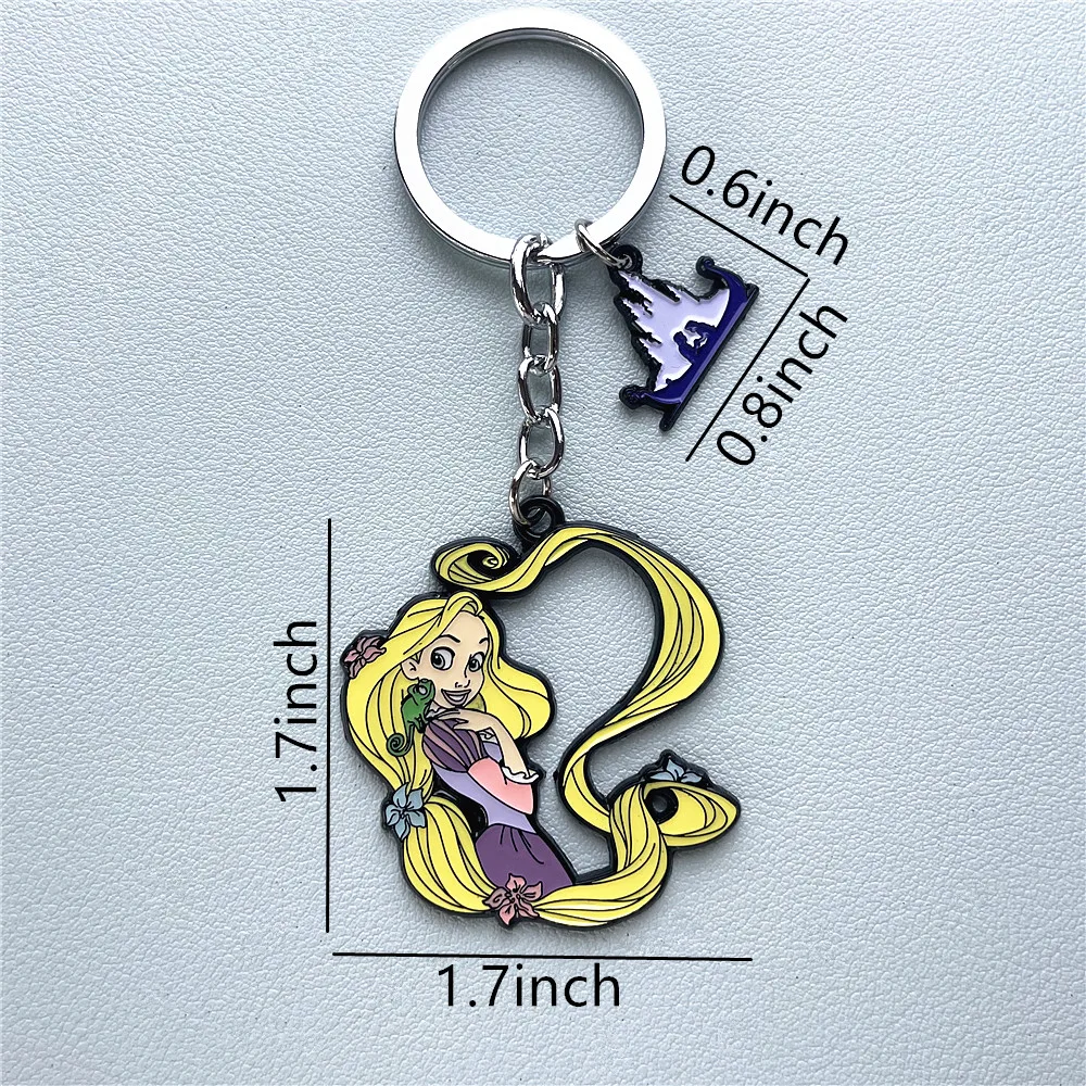 Disney Rapunzel Tangled Princess Anime Cartoon Metal Keychain Gifts for woman girl