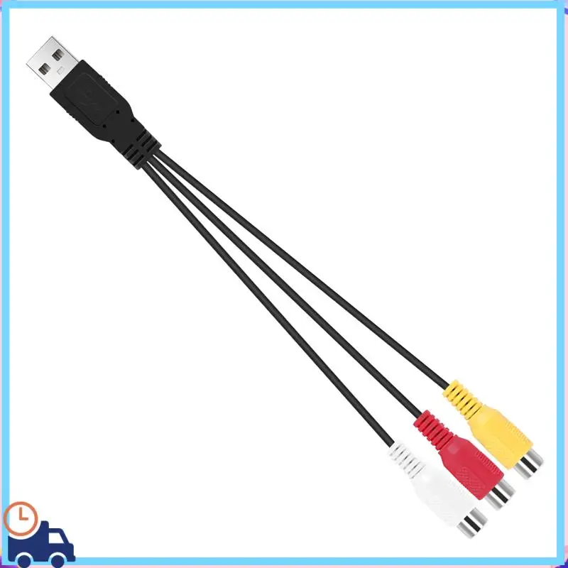 Latest USB To 3RCA Cable USB Female To 3 RCA Rgb Video AV Composite Adapter Converter Cable Cord Connector Lead For TV PC DVR