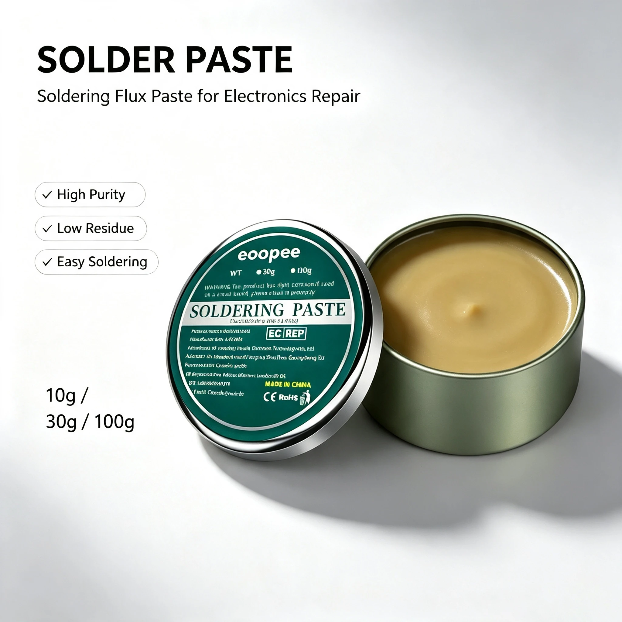 Soldering Paste Rosin Flux Lead-free Electronics Soldering Flux SMD PCB LED Fast Bonding Soldering Repair No-Clean Solder Paste