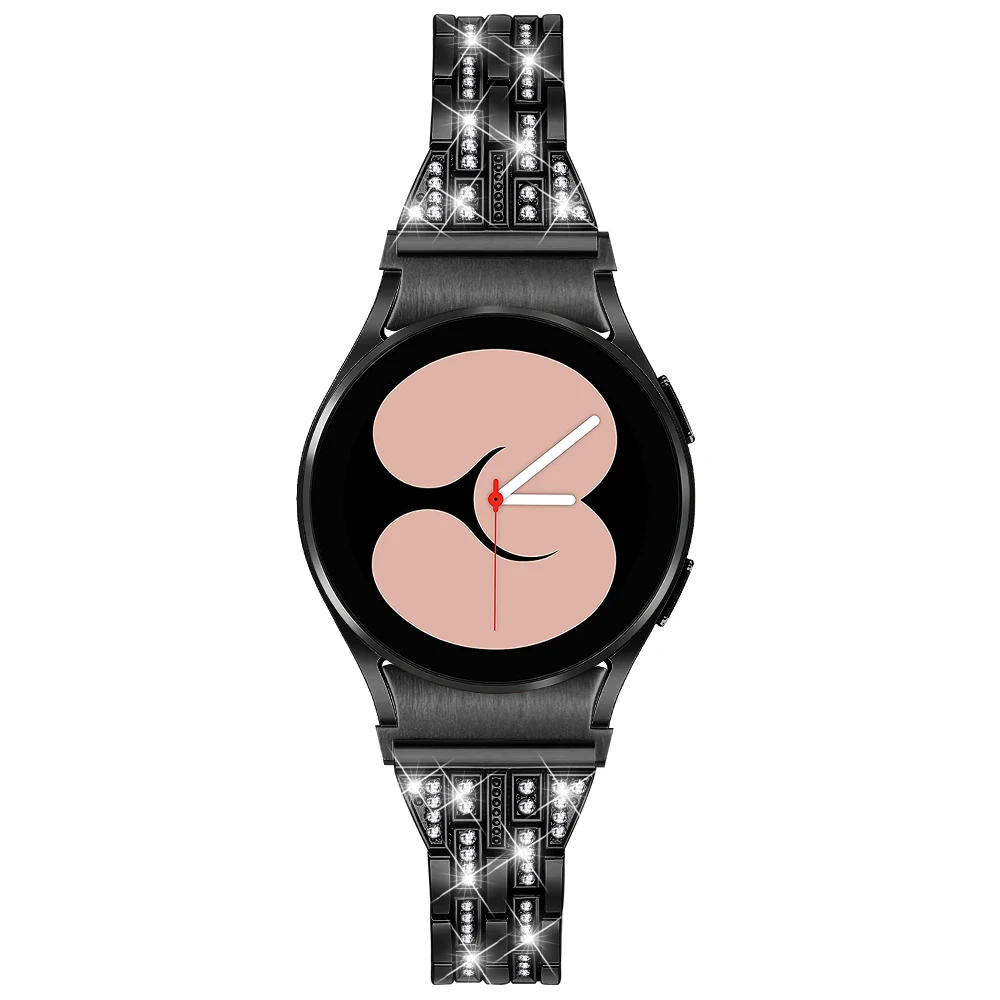 เพชรสําหรับ Samsung Galaxy Watch 7 6 5 4 FE 44 มม.40 มม./5 pro 45 มม.สร้อยข้อมือโลหะสําหรับ Galaxy Watch 6 คลาสสิก 43 มม.47 มม.