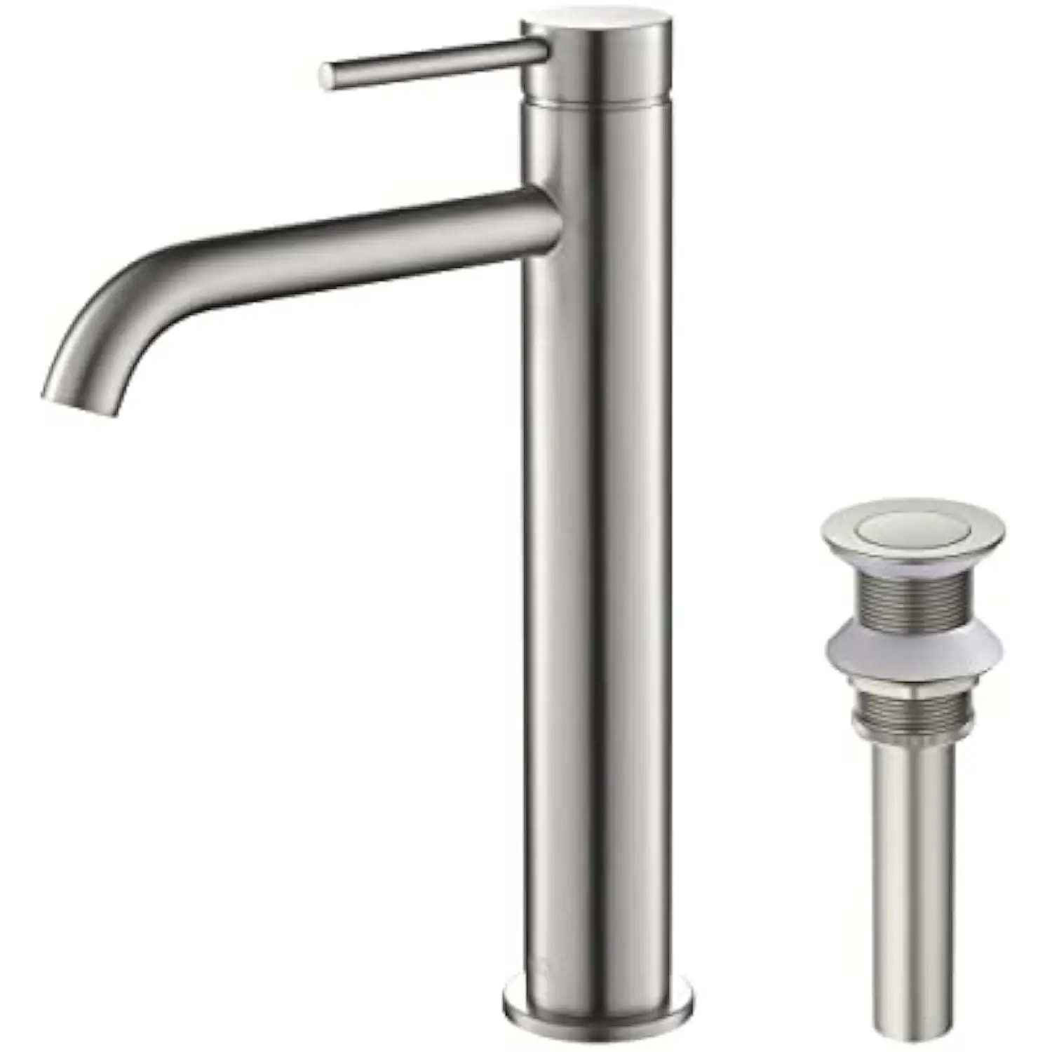 

Kbf1009 Solid Brass Single Handle Single Hole Circular Faucet for Bathroom Sink with Pop up Drain | High Arc Faucet Spout Desi
