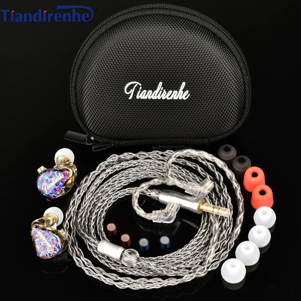 Tiandirenhe TD08pro Odin panel bass HIFI Earphones tuning port Dynamic Drivers IEM Earbuds DJ Headset stage qdc Graphene Cable