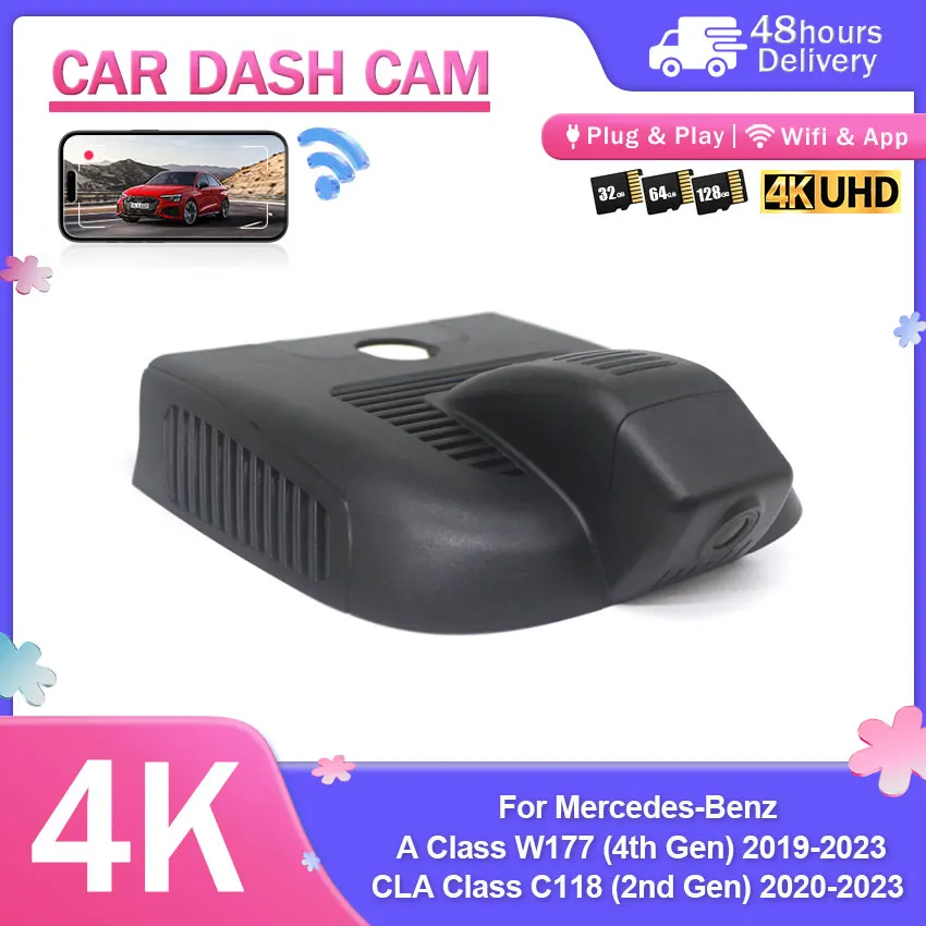 Plug and Play Wifi Car Dvr Dash Cam For Mercedes-Benz A Class W177 (4th Gen) 2019-2023 / CLA Class C118 (2nd Gen) 2020－2023