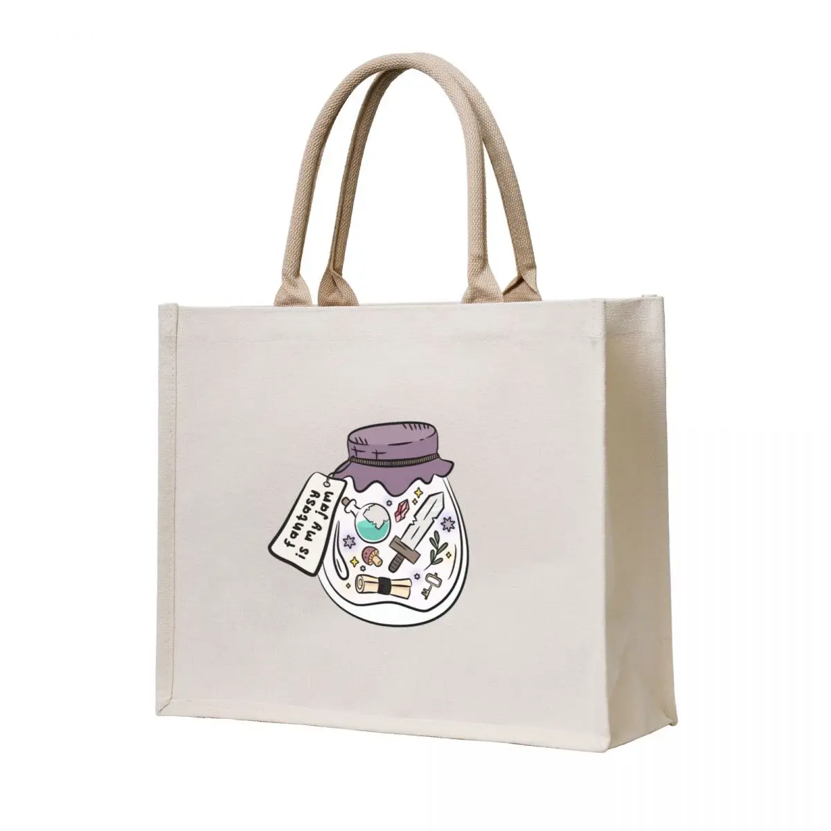 

fantasy is my jam Tote Bag personalized tote large Canvas shoulder custom