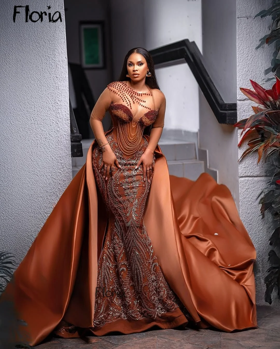 

Атласная верхняя юбка Aso Ebi, платья для выпускного вечера из двух частей, платья для помолвки, большие размеры, платья подружки невесты с длинными рукавами по индивидуальному заказу, 2025