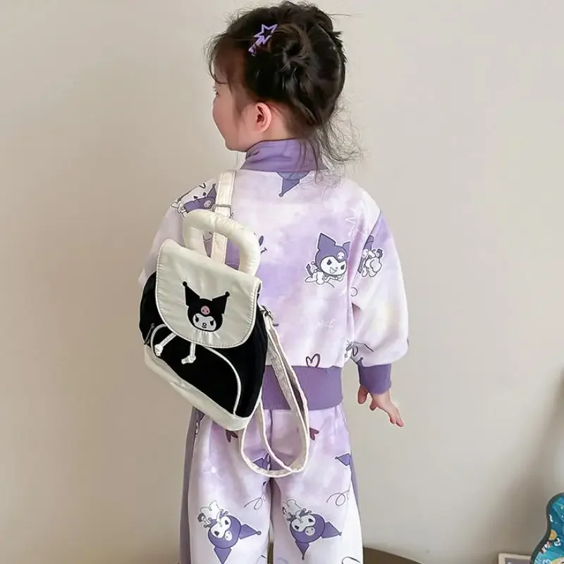 

Sanrio аниме для девочек Kuromi бейсбольный костюм Kawaii весна осень новая куртка брюки модная повседневная спортивная мягкая для кожи