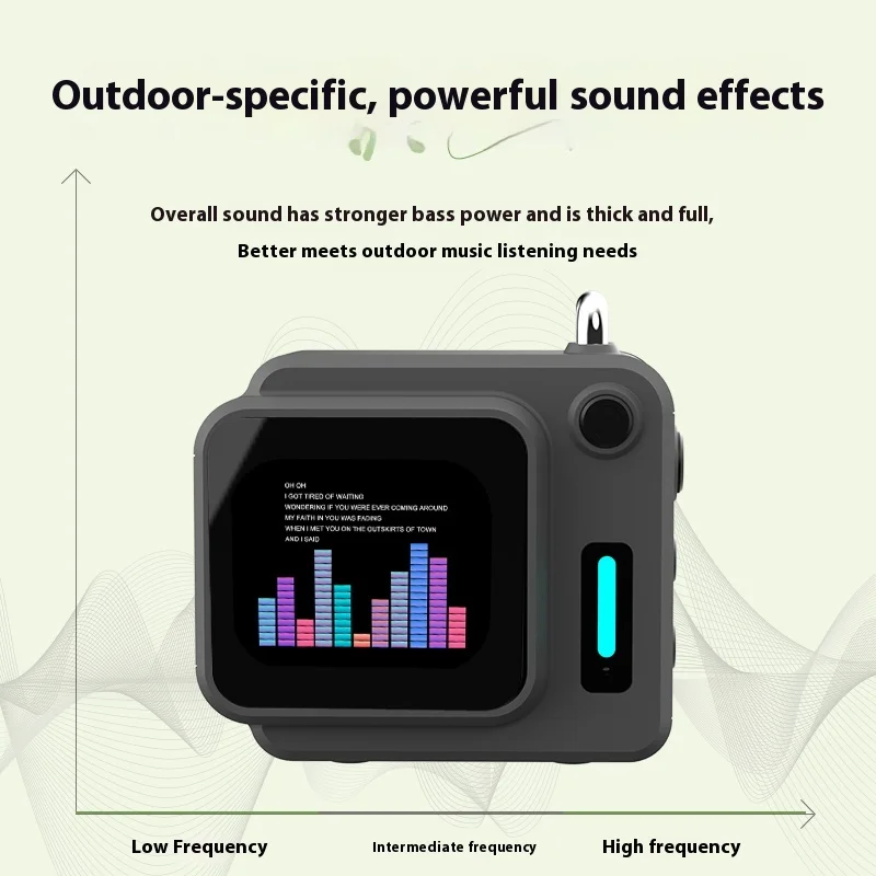 Mini Portable Zinc Alloy Speaker with Cool Quartz Light, Color Screen, Bluetooth, TF Card & APP Music Sync - Alarm, Calculator