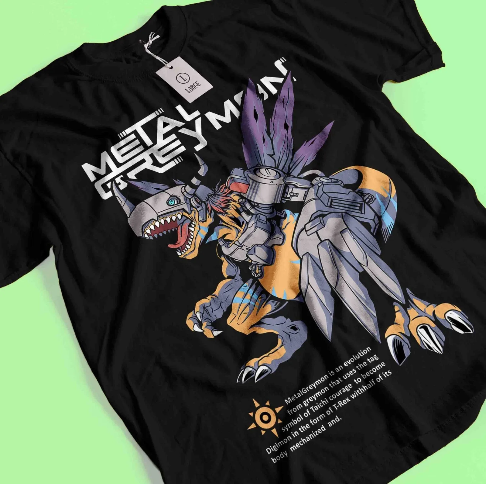 2026 Sommer Digimon Adventure Anime MetalGarurumon Bedrucktes lockeres Kurzarm-T-Shirt aus reiner Baumwolle für Kinder – Unisex Freizeit-Trend