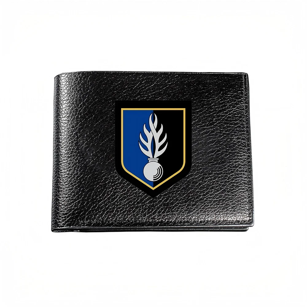 Shield With Silver Leaf And Blue Background Men's Wallet Card Holder Casual Business Fashion Design