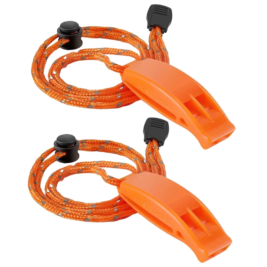 2PCS Emergency Whistles with Lanyard Safety Whistles for Kayak Life Jackets Lifeboats Fishing Boats Camping Hiking