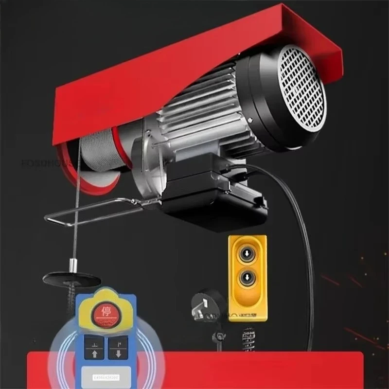 220V Wireless Remote Control Micro Electric Hoist Winch Multifunctional Lifting Crane for Home Decoration