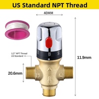 Brass Thermostatic Mixing Valve Constant Water Temperature Shower Faucet Valve Thermostat Bathroom Kitchen Tap Valve