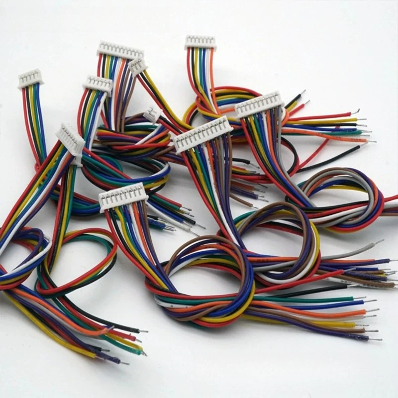 10Pcs  JST 1.25mm Cable Connector 1.25MM Double Electronic Wire Connectors 10/15/20/30CM Flat Ribbon Terminal Wire Cable JST1.25