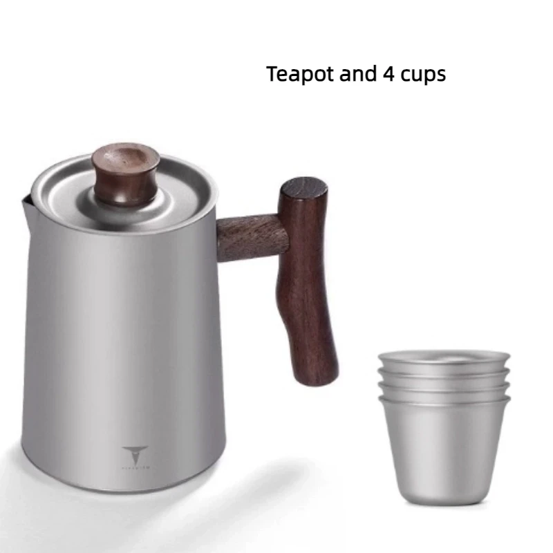 

Чайная чашка из чистого титана, чайный сервиз для разделения чая на открытом воздухе, чайный сервиз с фильтром и чашкой, оборудование для пикника на открытом воздухе для нескольких человек