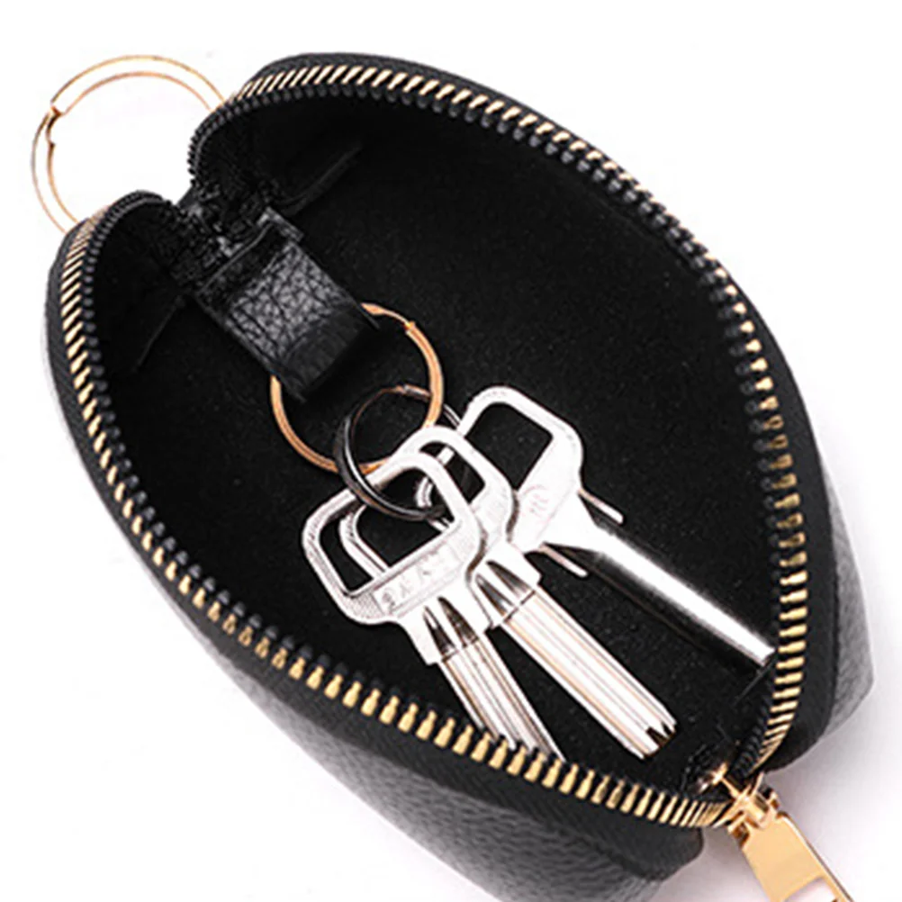 

Car Key Fob Holder Case Keychains Organizer Small Coin Purse Black Zinc Alloy Women's