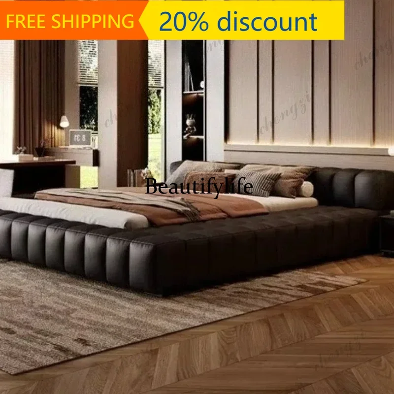 JJCC  Double bedroom beds full size bed frame bedroom furniture Home 150x200 180x200 cm Luxury modern leather wedding