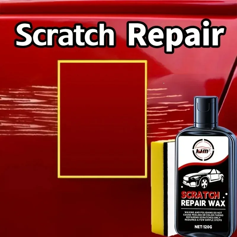 KJM 120g autokrasreparatiewas - eenvoudige doe-het-zelf-toepassing, professionele verfkrasverwijdering, herstelt glans en beschermt de afwerking
