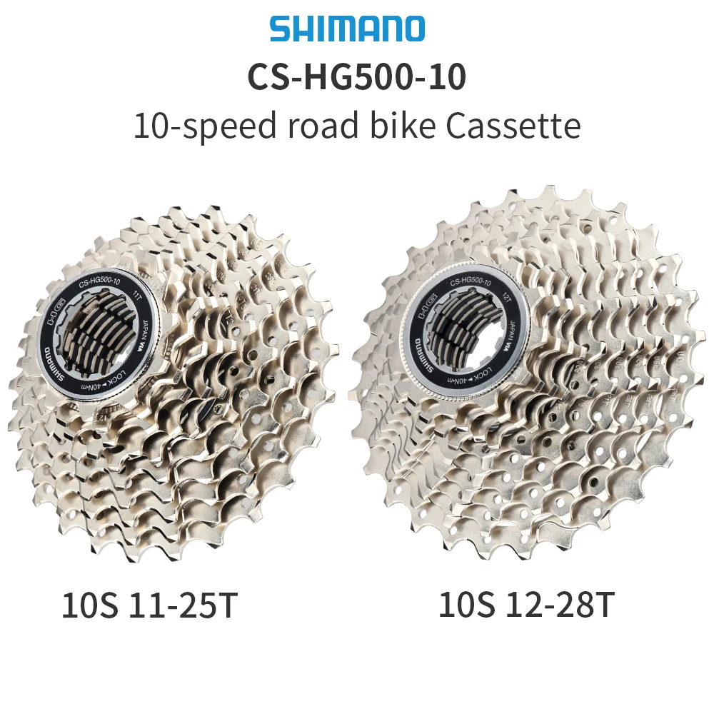 Shimano GRX CS-HG500-10 25/28T and Sunshine 10S-25/28/32/36/40/42/46/50T MTB/Road Flywheel KMC X10 116L Chain/Cassette 10V Kit