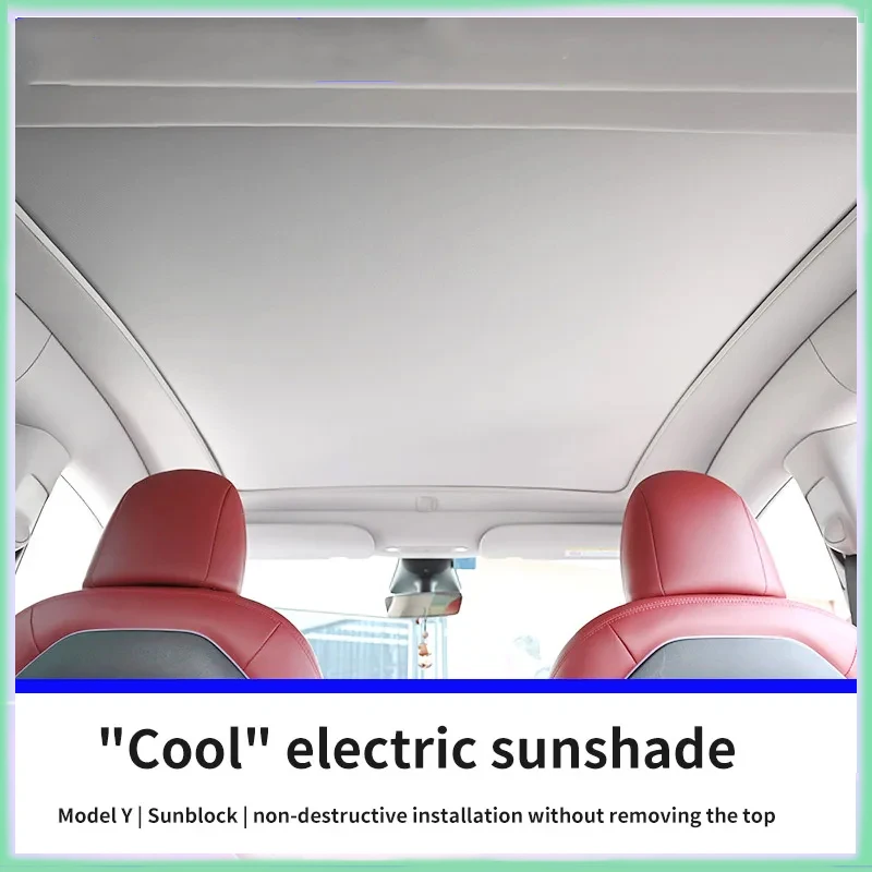 Car Sun Roof Shade Sunroof Sun Visor For Tesla Model Y 2023 Integrated Electric Sunshade Original Roof Skylight Sunshade Model Y