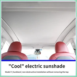 Car Sun Roof Shade Sunroof Sun Visor For Tesla Model Y 2023 Integrated Electric Sunshade Original Roof Skylight Sunshade Model Y