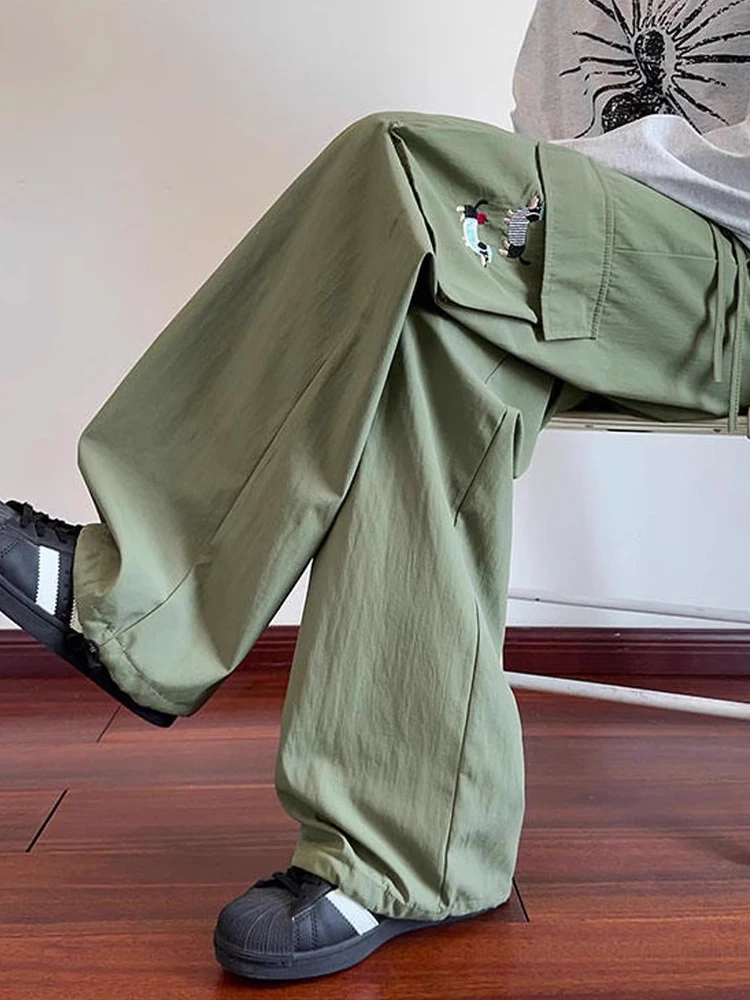 

Loose American Sle Work Pants Dog Cartoon Print Straight Leg Trousers for Men Trendy Casual Loose Fit Autumn Faion