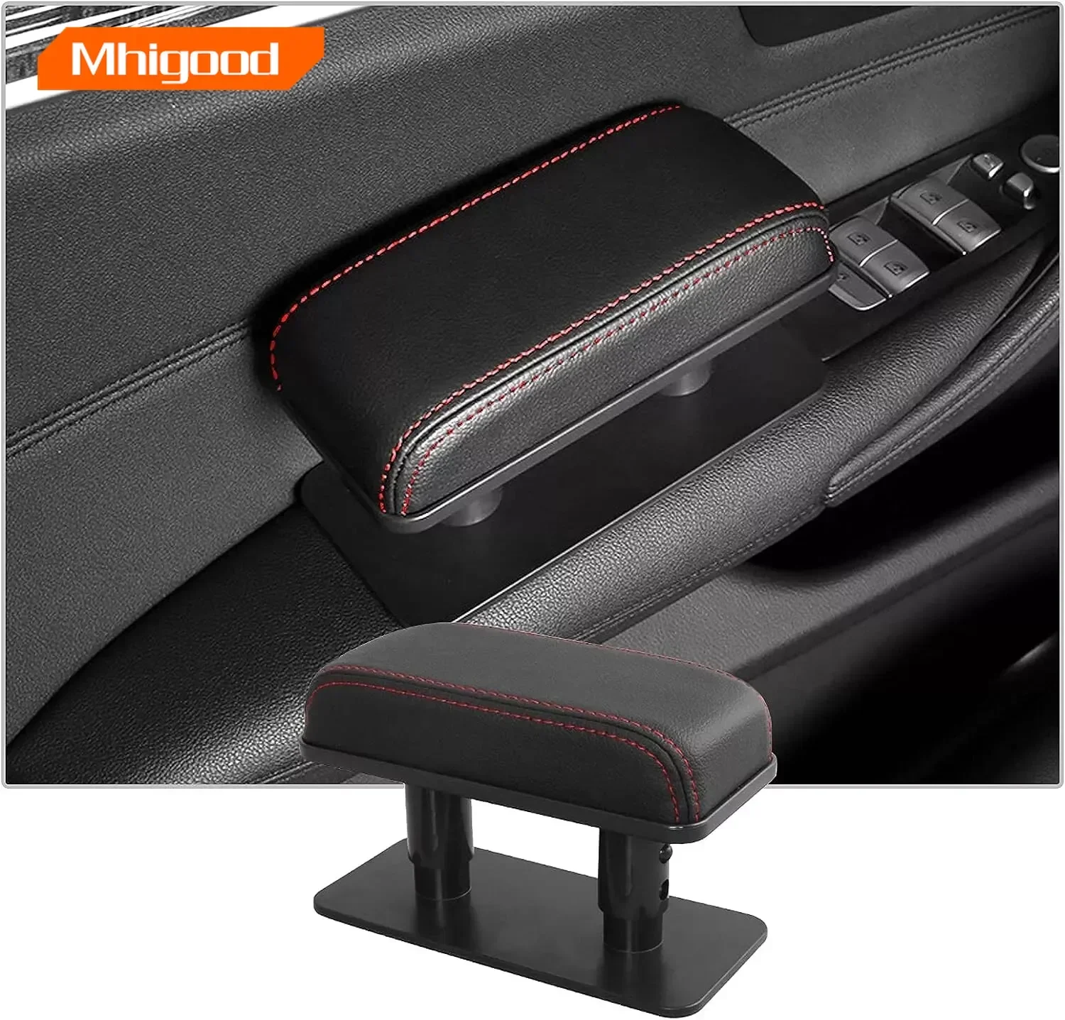 Extensor de reposabrazos de coche, reposabrazos de puerta de coche, soporte de codo, altura ajustable, cojín de reposabrazos de cuero PU Universal
