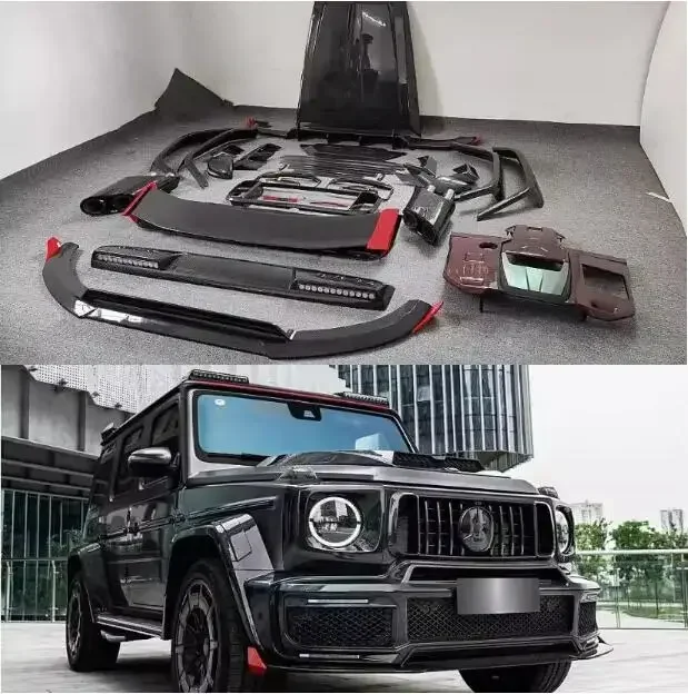 New！ For Benz W464 G-Class G63 2019-2024 Real Dry Carbon Bumper Front Lip Rear Diffuser Spoiler Hood Wheel Brow G900 Rocket Body