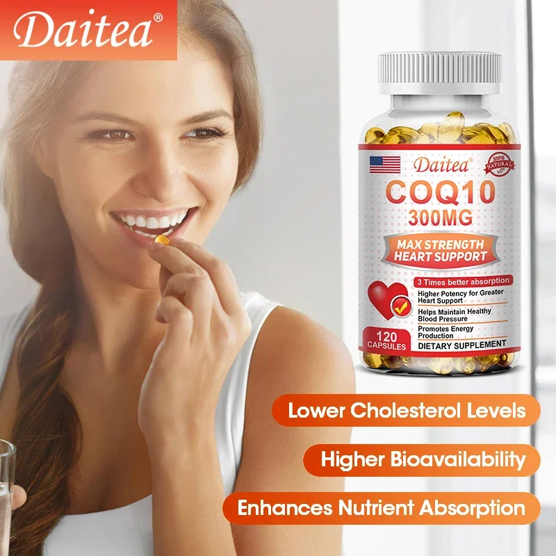 Daitea COQ10 300 mg-sodium, ekstrak bit-kesehatan paru-paru, kognisi, energi seluler, 120 kapsul Vegetarian