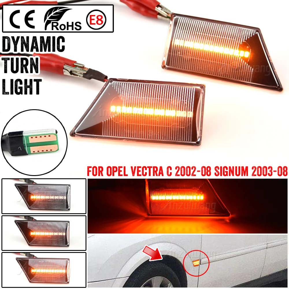 

2 шт. для Opel Vectra C 2002-2008 для Opel Signum 2003-2008 2 шт. светодиодный динамический боковой маркер сигнал поворота
