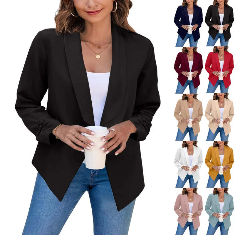 

New European and American Women's Fashion Hot Items2025Autumn Hot Sale Fashionable Double-Layer Suit Lapel Small Suit