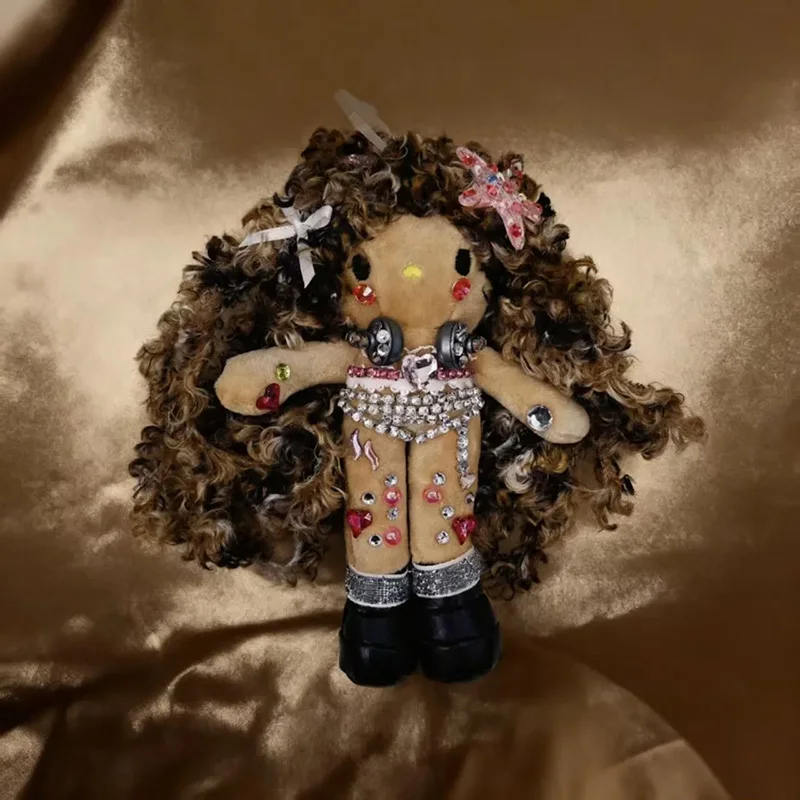 Kawaii سانريو الكرتون مرحبا كيتي طويلة أرجل كيتي القهوة الملونة الجلد مجعد تصفيف الشعر حقيبة يد سحر أفخم الدمى سلاسل المفاتيح #5