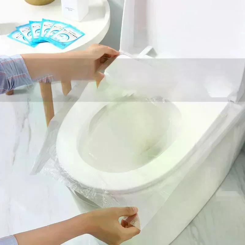 50Pcs Disposable Toilet Seat Cover Mat Portable 100% Waterproof Safety