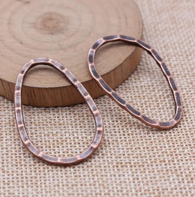 10pcs 40*27mm Copper-tone Egg Shaped Design Frame Charms H2167