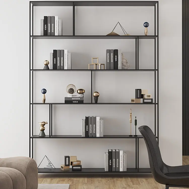 Retro wrought iron rack entrance living room office partition metal frame floor lattice creative American display stand