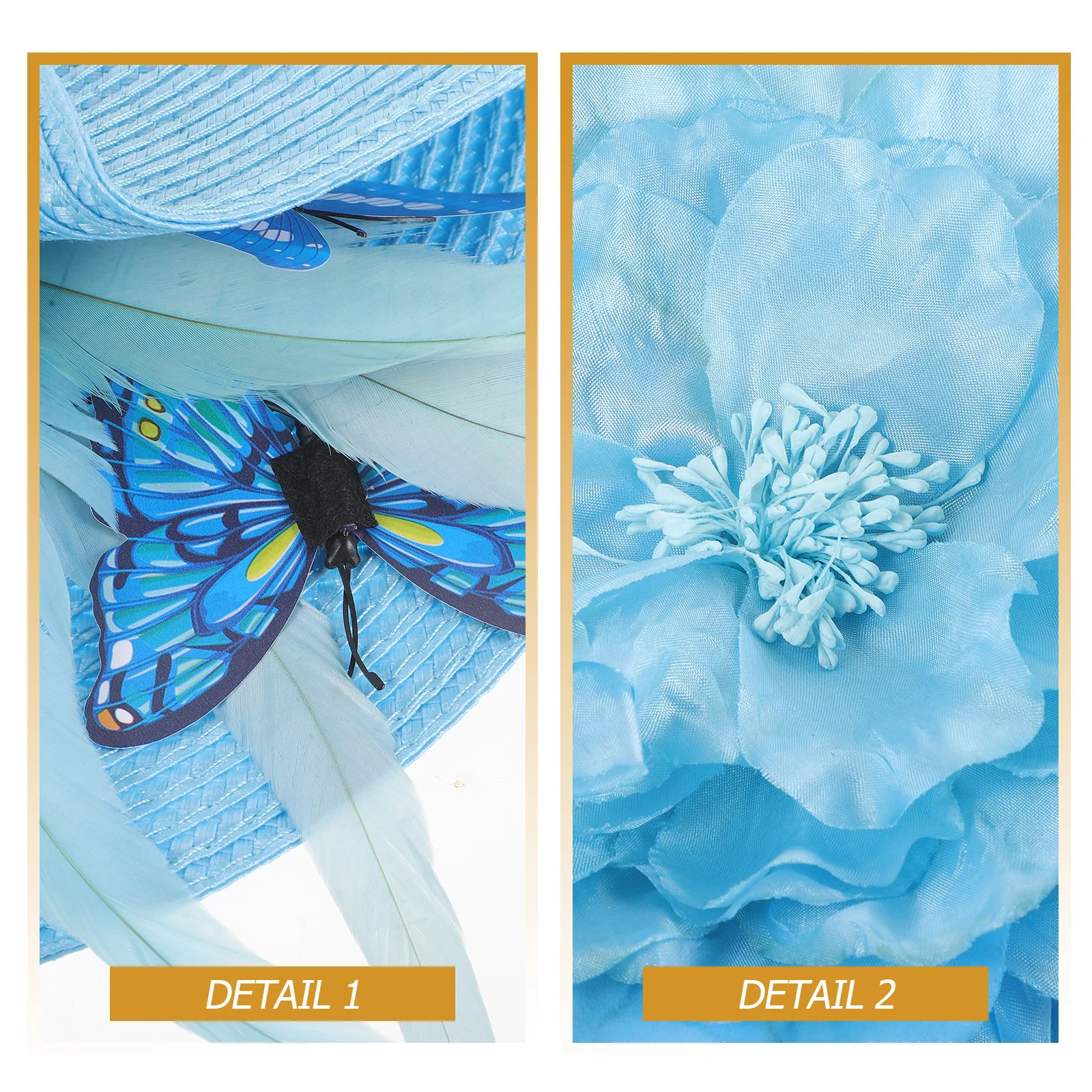 

Butterfly Fascinator Headband Women Banquet Hat Bridal Headdress Wedding Party Cosplay Travel Lightweight Hair Accessory