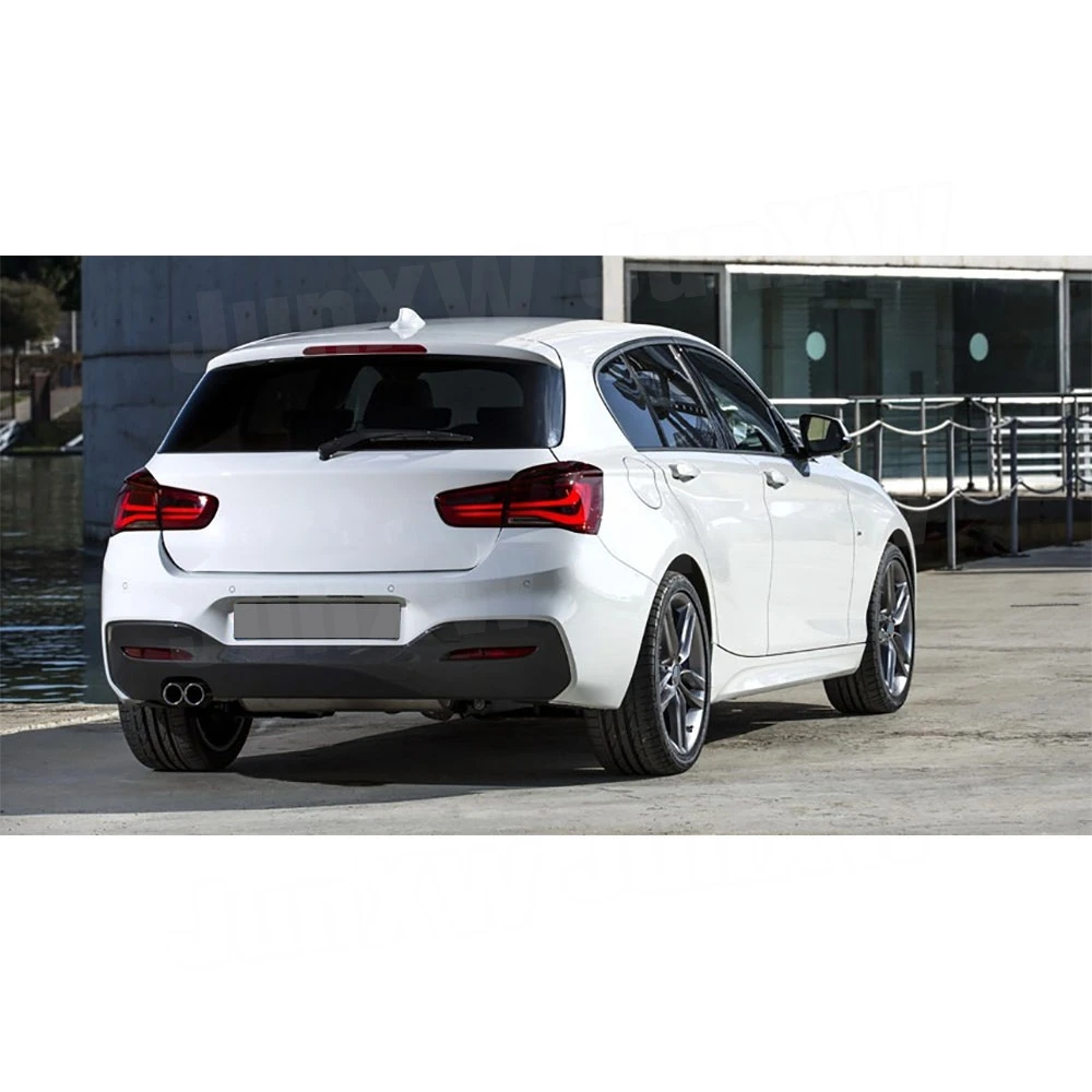 

High Quality ABS With lamp Rear Diffuser Bumper Lip Spoiler for BMW 1 Series F20 M Sport M135i M140i 2016-2018 Rear Bumper Guard