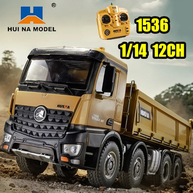 Huina Rc Truck 1536 Remote Control Trucks Dumper 1/14 12ch Construction Engineering Vehicle Toys Children Christmas Gifts Boys