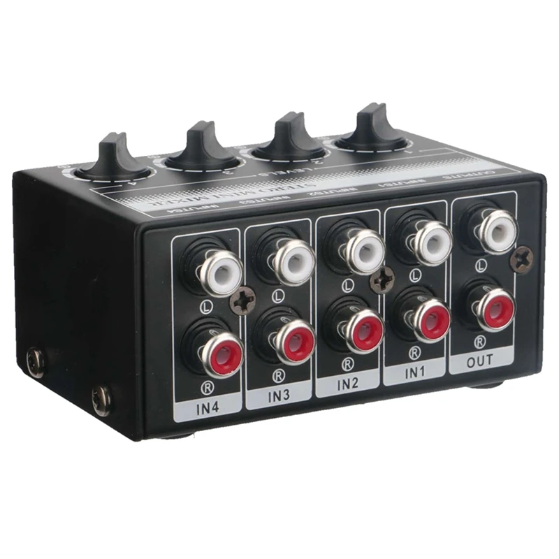 CX400 Audio Mixer Mini Stereo 4-Channel Passive Mixer Microphone Multi-Channel 1 In 4 Out Stereo Splitter For Studio