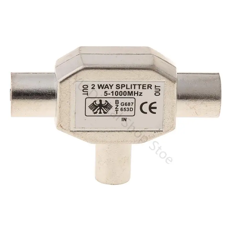 96BA 2-Wege für T-Splitter, 1 x Stecker auf 2 x Buchse, Metall-Koax-Koaxial-TV-Antennenadapter – Detail 7
