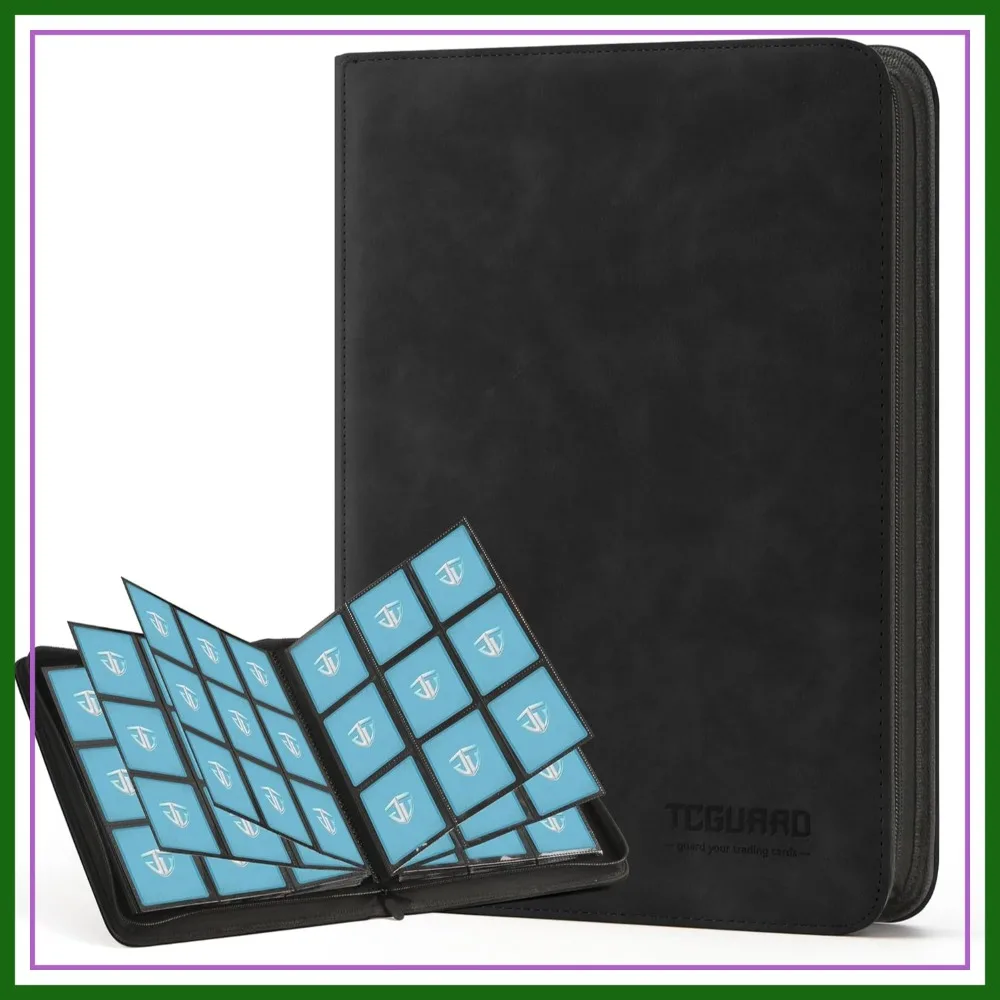 

9 Side Loading Pocket Trading Card Binder, Holds 540 Cards, Zipper Album for TCG, Sports, Yugioh, MTG