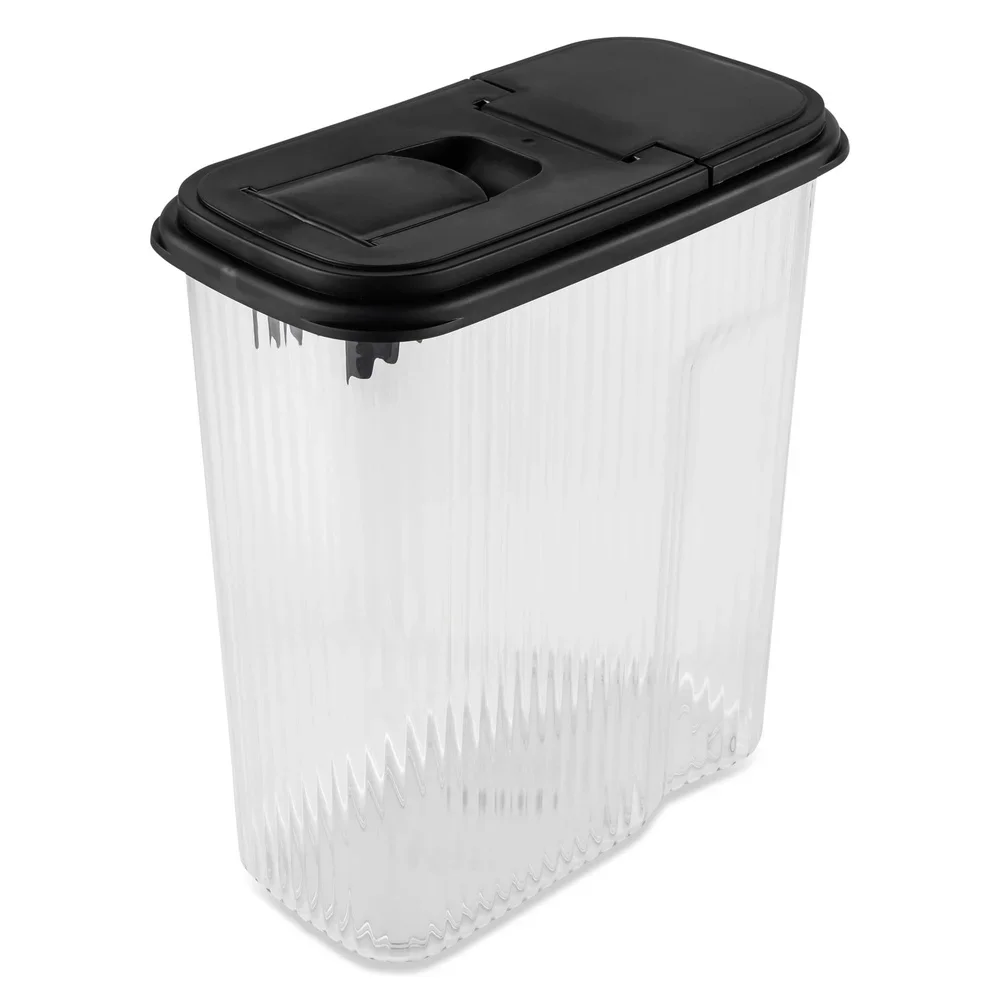 حاوية تخزين الحبوب 4QT مع غطاء صنبور منظم مطبخ محكم للسلع الجافة من البلاستيك الشفاف