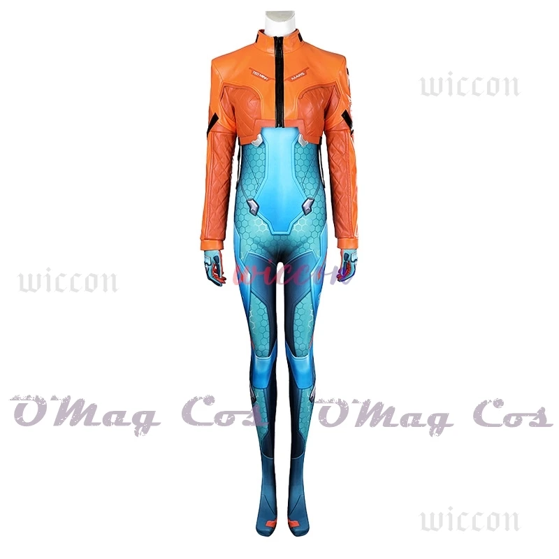 Game Overwatch 2 Juno Cosplay Costume Leather Coat Jumpsuit Outfit Wig Full Set Woman Girls Halloween Carnival Party Outfits