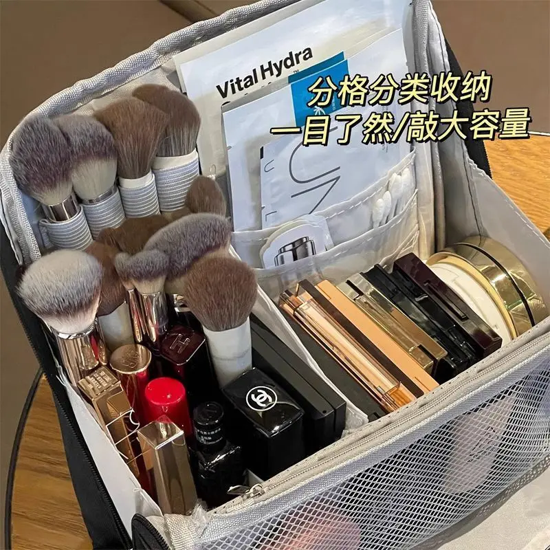 حقيبة مكياج، حقيبة تخزين مستحضرات التجميل ذات سعة كبيرة، قسم متعدد الطبقات #4