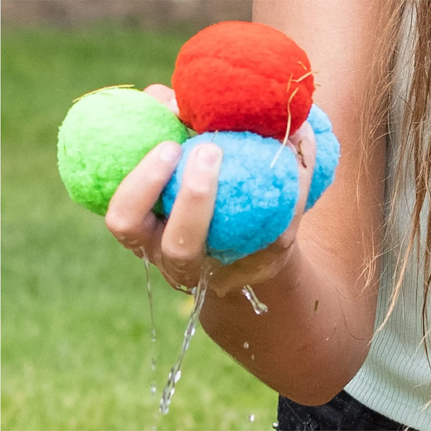 10PCS Reusable Water Balls Novelty And Fun Water Toys Pool Beach Absorbent Cotton Soaker Bomb Balls Partys Favors Outdoor Toys