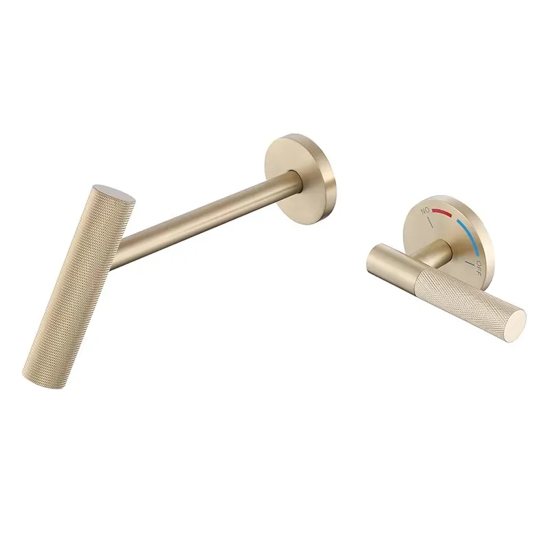 

Swinging Single Handle Double Split Cold and Hot Embedded Wall Hidden Wash Basin Faucet Ceramic Valve Core for Bedroom Use