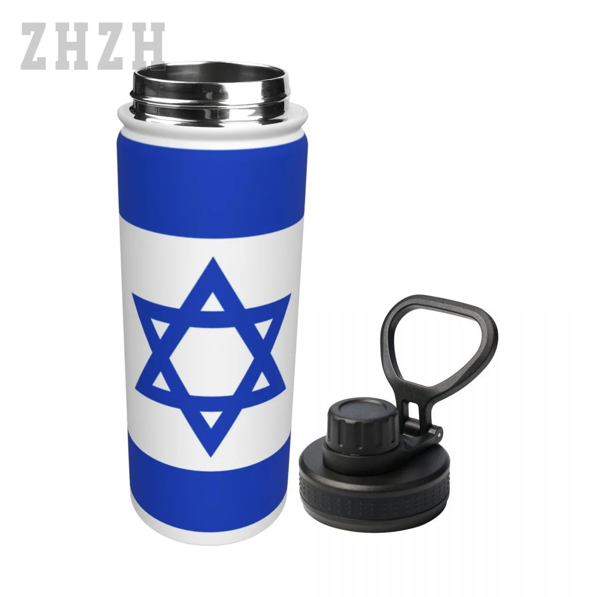 Unisex Sports Water Thermos Bottle Israel Flag Israelite Stainless Steel Double-layer Insulation Cold And Hot Travel Vacuum